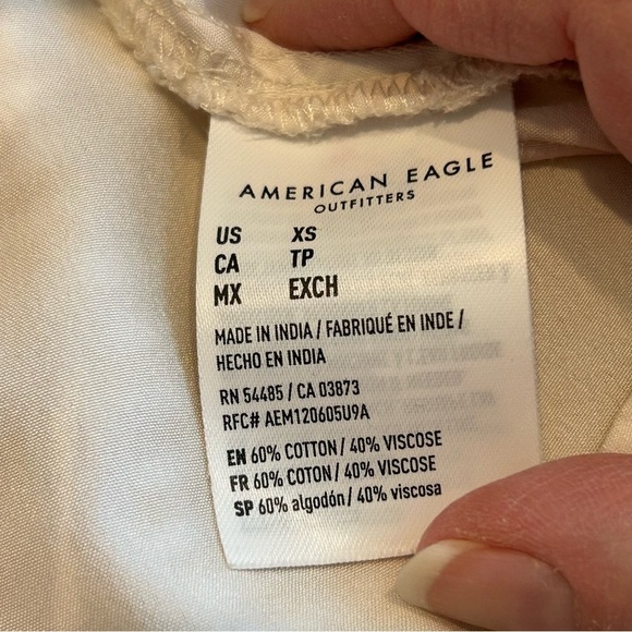 American Eagle Outfitters Patchwork Swing Dress Sz XS AE Back Tie Pockets Lined - Picture 6 of 7